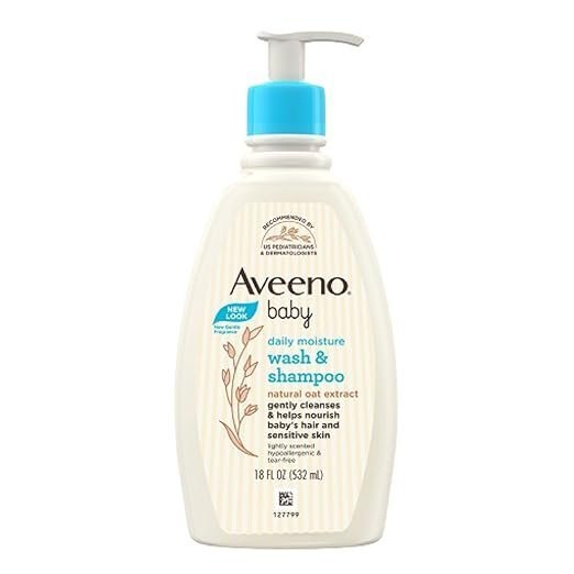 Aveeno Baby Daily Moisture Wash & Shampoo | Gentle Cleanser for Head to Toe | 532ml