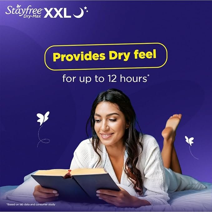 Stayfree Dry Max All Night XXl Dry Cover Sanitary Pads For Women With Wings, 42 Pieces Pack Of 1 - Image 2