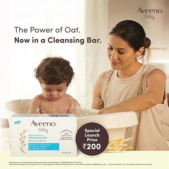 Aveeno Baby Daily Moisture Cleansing Bar 75g | - Image 3