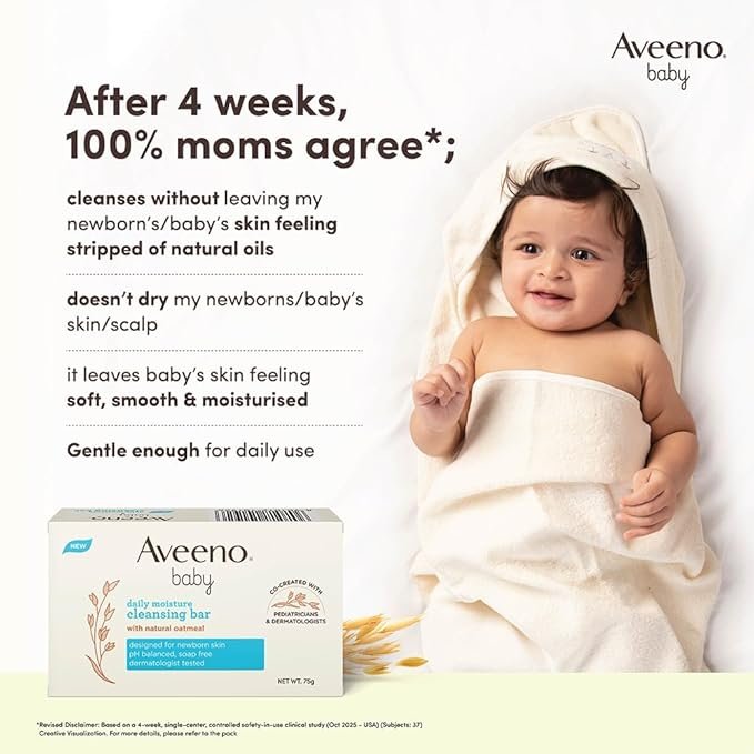 Aveeno Baby Daily Moisture Cleansing Bar 75g | - Image 4